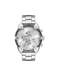 Diesel Zegarek Spiked Chronograph DZ4677 Srebrny. Szare zegarki męskie Diesel, srebrne. Za 1,289.00 zł.