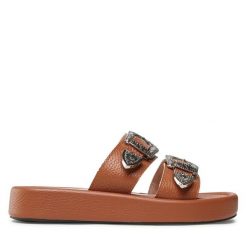 Klapki L37. Brązowe klapki damskie L37, bez wzorów, bez obcasa. Za 309.99 zł.
