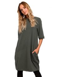 Made of emotion Sukienka w kolorze khaki rozmiar: M. Brązowe sukienki damskie Made Of Emotion, m, bez wzorów, bez kołnierzyka, bez ramiączek, mini. Za 196.95 zł.