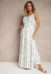 Niebieska Sukienka z Cienkimi Ramiączkami z Wiskozą i Lnem Sortta. Niebieskie sukienki damskie Renee, na co dzień, na lato, l, bez wzorów, z wiskozy, eleganckie, bez kołnierzyka, bez ramiączek, maxi, proste. W wyprzedaży za 111.99 zł.