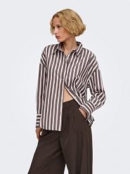 ONLY Koszula w kolorze brązowym rozmiar: XS. Brązowe koszule damskie Only, xs, bez wzorów, bez kołnierzyka, bez ramiączek. Za 109.95 zł.