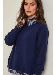 So Cachemire Sweter "Csepreg" w kolorze granatowym rozmiar: L. Niebieskie golfy damskie So Cachemire, l, bez wzorów, z kaszmiru, bez ramiączek. Za 195.99 zł.