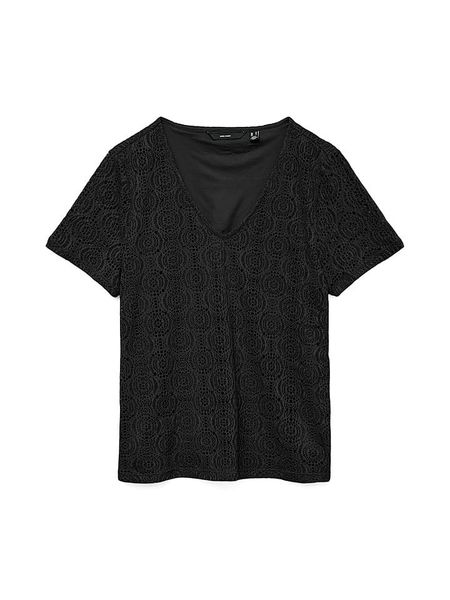 Vero Moda Bluzka w kolorze czarnym rozmiar: M. Czarne bluzki damskie Vero Moda, m, bez wzorów, bez kołnierzyka, bez ramiączek. Za 52.42 zł.