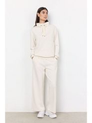 Soyaconcept Spodnie "Banu" w kolorze kremowym rozmiar: XS. Brązowe spodnie materiałowe damskie Soyaconcept, bez wzorów, z materiału, z podwyższonym stanem. Za 91.99 zł.