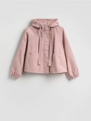 Kurtka z kapturem - różowy. Czerwone kurtki damskie Reserved, l, bez wzorów, z tkaniny, z kapturem. Za 179.99 zł.