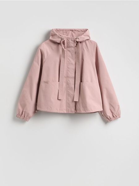 Kurtka z kapturem - różowy. Czerwone kurtki damskie Reserved, l, bez wzorów, z tkaniny, z kapturem. Za 179.99 zł.