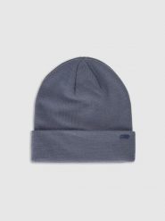 4F Czapka beanie uniseks - granatowa Uniwersalny. Niebieskie czapki męskie 4f, na zimę, bez wzorów, z materiału. Za 39.99 zł.