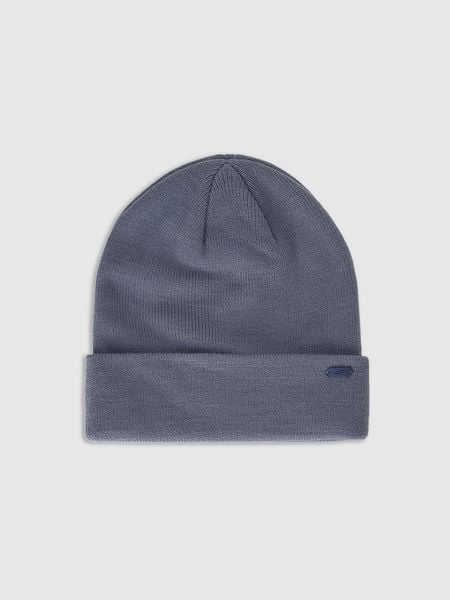 4F Czapka beanie uniseks - granatowa Uniwersalny. Niebieskie czapki męskie 4f, na zimę, bez wzorów, z materiału. Za 39.99 zł.