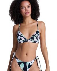 Trójkątny stanik bikini dla Kobiety PRINTED ESSENTIALS Czarny. Czarne bikini damskie Roxy, bez wzorów. Za 129.99 zł.