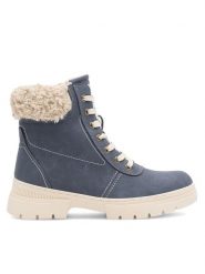 Go Soft Trzewiki MIRIAM WS6217-02 Granatowy. Niebieskie botki damskie GO SOFT, z materiału, bez obcasa, na płaskiej podeszwie, bez zapięcia. Za 129.99 zł.