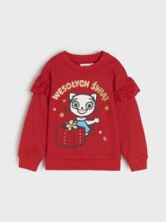 Bluza Kicia Kocia - czerwony. Czerwone bluzy i bluzki niemowlęce Sinsay, w ażurowe wzory, bez ramiączek, długie, bez kaptura. Za 19.99 zł.