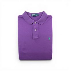 Second life - Koszulka polo męska Polo Ralph Lauren W30 - Jak nowy. Fioletowe koszulki polo męskie Ralph Lauren, l, bez wzorów, z materiału, bez ramiączek. Za 127.76 zł.