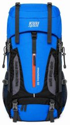 Plecak Mountains 60 L na bardziej wymagające wędrówki w kolorzem. Niebieskie plecaki damskie KUBISPORT, bez wzorów, z materiału. Za 241.00 zł.