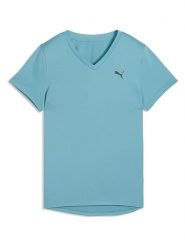 Puma Koszulka funkcyjna "Train All Day Essential" w kolorze turkusowym rozmiar: XS. Niebieskie bluzki sportowe damskie Puma, xs, bez wzorów, z materiału, bez ramiączek. Za 77.95 zł.