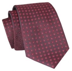 Krawat Angelo di Monti - Ciemna Czerwień, Grochy. Czerwone krawaty i muchy męskie Angelo di Monti, bez wzorów, z tkaniny, eleganckie. Za 45.00 zł.