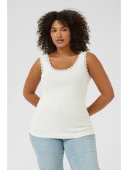 KAFFE curve Top w kolorze białym rozmiar: XL. Białe topy damskie KAFFE curve, xl, bez wzorów, z koronki, bez kołnierzyka. Za 86.99 zł.