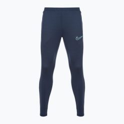 Spodnie piłkarskie męskie Nike Dri-Fit Academy. Niebieskie spodnie dresowe męskie Nike, bez wzorów, z dresówki. Za 119.99 zł.