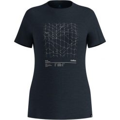 Koszulka merino damska Odlo Merino Tencel Hyper Map Crew Neck S/S. Niebieskie bluzki sportowe damskie Odlo, na lato, s, bez wzorów, z lyocellu, bez ramiączek. Za 357.49 zł.