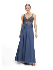 Vera Mont Sukienka w kolorze niebieskoszarym rozmiar: 34. Niebieskie sukienki damskie Vera Mont, bez wzorów, bez kołnierzyka, bez ramiączek, maxi. Za 565.99 zł.