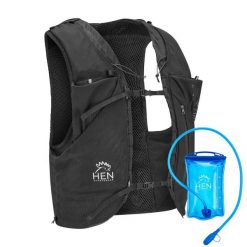 Plecak szlakowy - Plecak do biegania - czarny - z bukłakiem na wodę 1 litr. Czarne plecaki damskie HEN SPORTSGEAR, bez wzorów. Za 47.99 zł.