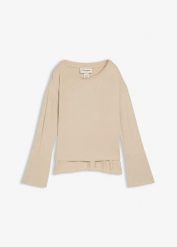 Koszulka oversize z lejącej mieszanki wiskozy z elastanem. Brązowe bluzki damskie bonprix, bez wzorów, z elastanu, bez kołnierzyka, bez ramiączek. Za 64.99 zł.