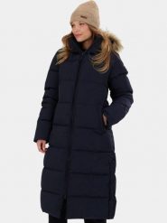 Płaszcz Zimowy Damski Fundango Meganne. Niebieskie płaszcze damskie Fundango, na zimę, m, bez wzorów, z futra, eleganckie. Za 599.90 zł.
