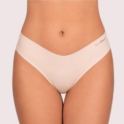 Figi damskie bezszwowe beżowe Comfy 3Pak. Brązowe figi damskie GYMBEAM, s, bez wzorów, z elastanu. Za 80.90 zł.