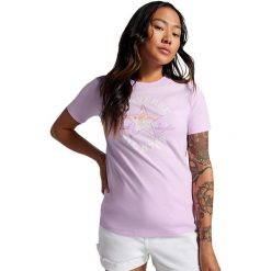 Podkoszulek damskie Converse Chuck Taylor Patch T Shirt. Fioletowe t-shirty damskie Converse, m, bez wzorów, z bawełny, bez kołnierzyka. Za 190.00 zł.