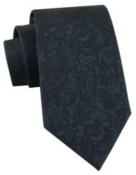 Elegancki Krawat Chattier - Granatowy z Kwiatowym Wzorem. Niebieskie krawaty i muchy męskie Chattier, bez wzorów, z tkaniny, eleganckie. Za 55.00 zł.