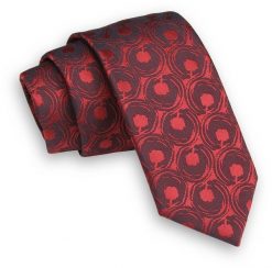 Ciemny Czerwony Krawat -Angelo di Monti- 6 cm, Męski, w Koła, Wzór Geometryczny. Czerwone krawaty i muchy męskie Angelo di Monti, bez wzorów, eleganckie. Za 45.00 zł.
