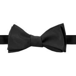 Mucha do Samodzielnego Zawiązania, Czarna, Jednokolorowa, Elegancka -ALTIES. Czarne krawaty i muchy męskie Alties, bez wzorów, eleganckie. Za 54.00 zł.