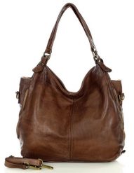 Miejski shopper czekoladowy MARCO MAZZINI v47j. Brązowe shopper bag damskie bez wzorów, ze skóry, na ramię, bez dodatków. Za 489.25 zł.