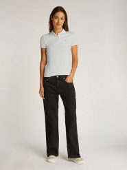 TOMMY JEANS Koszulka polo w kolorze białym rozmiar: XL. Białe bluzki damskie Tommy Jeans, xl, bez wzorów, z jeansu, bez kołnierzyka, bez ramiączek. Za 188.85 zł.