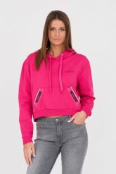 MOSCHINO Różowa bluza z kapturem i lampasami. Czerwone bluzy z kapturem damskie MOSCHINO, s. W wyprzedaży za 599.99 zł.