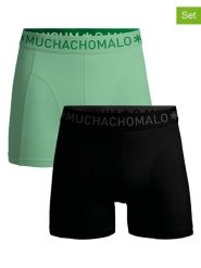 Muchachomalo Bokserki (2 pary) w kolorze czarno-jasnozielonym rozmiar: S. Czarne bokserki męskie Muchachomalo, bez wzorów. Za 78.99 zł.