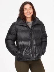 Marmot Kurtka puchowa "Guides" w kolorze czarnym rozmiar: L. Czarne kurtki damskie Marmot, l, bez wzorów, z puchu, bez kaptura. Za 592.99 zł.