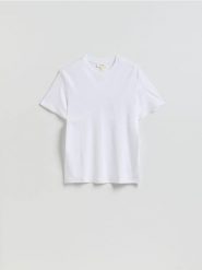 T-shirt regular fit z lyocellem - biały. Białe t-shirty męskie Reserved, l, bez wzorów, z bawełny, bez kołnierzyka. Za 99.99 zł.