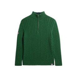 Kurtka rugby z dzianiny z kołnierzem dla kobiet Superdry. Zielone kurtki damskie Superdry., na zimę, bez wzorów, z dzianiny, bez kaptura. Za 375.70 zł.