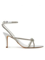 Guess Sandały FLJMRT ELE03 Biały. Białe sandały damskie Guess, z aplikacjami, ze skóry, bez obcasa, na szpilce. Za 449.99 zł.