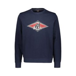 Bluza Bear z okrągłym dekoltem i dużym logo sky captain. Niebieskie bluzy bez kaptura męskie BEAR, z materiału. Za 253.76 zł.