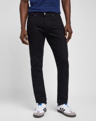 MĘSKIE SPODNIE LEE LUKE BLACK RINSE 112119254. Czarne spodnie materiałowe męskie Lee, bez wzorów, z jeansu. Za 219.99 zł.