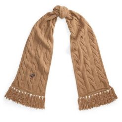 Szalik Polo Ralph Lauren. Brązowe szaliki i kominy damskie Polo Ralph Lauren, bez wzorów. Za 599.99 zł.