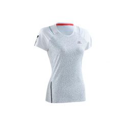 Koszulka do biegania RUN DRY+ damska. Czerwone t-shirty damskie KALENJI, bez wzorów, z elastanu, bez kołnierzyka. Za 39.99 zł.
