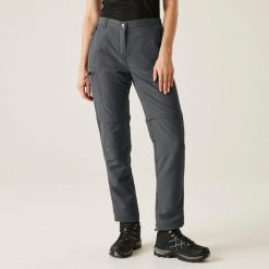 Spodnie turystyczne damskie Chaska Zip Off z odpinanymi nogawkami. Szare spodnie dresowe damskie Regatta, s, bez wzorów, z tkaniny. W wyprzedaży za 159.99 zł.
