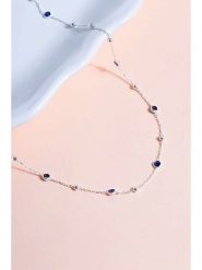 Lodie Silver Srebrny naszyjnik z cyrkoniami - dł. 43 cm rozmiar: onesize. Niebieskie naszyjniki damskie Lodie Silver, srebrne. Za 100.99 zł.