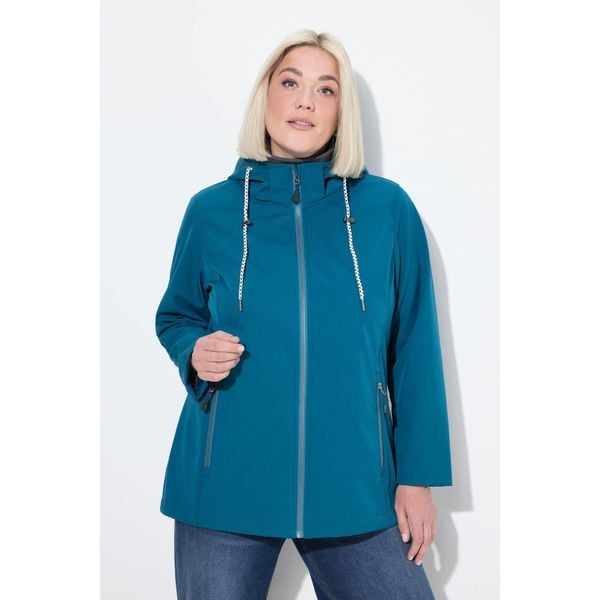 Damskie Kurtka softshell HYPRAR hydrofobowa kieszenie na zamek. Niebieskie kurtki damskie Ulla Popken, plus size, bez wzorów, z elastanu, bez kaptura. Za 480.99 zł.