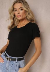 Czarny Klasyczny T-shirt z Bawełny Bilena. Czarne t-shirty damskie Renee, bez wzorów, z bawełny, bez kołnierzyka. Za 24.99 zł.