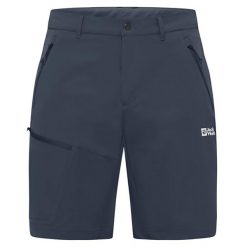 Spodenki trekkingowe męskie Jack Wolfskin Pico Trail. Niebieskie szorty męskie Jack Wolfskin, bez kołnierzyka. Za 279.99 zł.