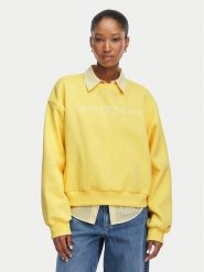 Tommy Hilfiger Bluza Ext Corp WW0WW47831 Żółty jasny Cropp Fit. Żółte bluzy bez kaptura damskie Tommy Hilfiger, m, z bawełny. Za 409.99 zł.