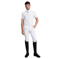 Spodnie jeździeckie o średniej przyczepności Premier Equine Ludis. Białe spodnie materiałowe męskie PREMIER EQUINE, bez wzorów, z jersey, eleganckie. Za 437.00 zł.